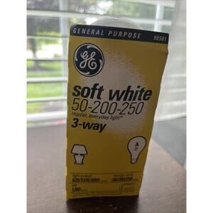 GE Soft White 50/200/250 Watt 3 Way Mogul Base Light Lamp Bulb NOS Vintage